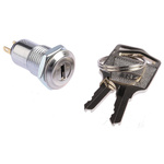 Key Switch, SPST, 500 mA @ 24 V 2-Way Common, Flat-Key