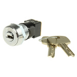 High Security Key Switch, DPST, 50 mA @ 250 V ac 2-Way Flat-Key