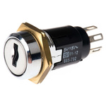 Key Switch, DPDT, 1 A @ 24V ac dc / 115V ac 2-Way Random-Key