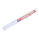 750-049 | Edding White 2 → 4mm Medium Tip Paint Marker Pen for use with Glass, Metal, Plastic, Wood