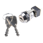 Key Switch, DPDT, 4 A @ 250 V ac 1-Way Flat-Key