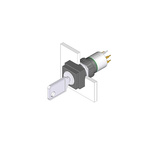 IP65 Key Switch, 1NC+1NO, 100 mA 2-Way