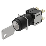 IP65 Key Switch, 2 NC / 2 NO, 5A 3-Way