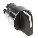 Schneider Electric Harmony XB4 Series 2 Position Selector Switch Head, 22mm Cutout, Black Handle