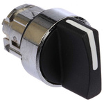 Schneider Electric Harmony XB4 Series 3 Position Selector Switch Head, 22mm Cutout, Black Handle