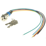 Key Switch, DPST, 4 A @ 28 V dc 2-Way Flat-Key