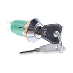 Key Switch, DPDT, 1 A @ 24 V dc 2-Way Common-Key
