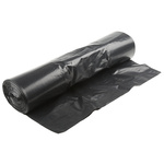 RS PRO 50 x Black Plastic Bin Bag, 90L