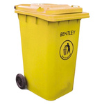 RS PRO 240L Yellow Flip HDPE Waste Bin