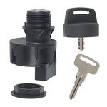 Key Switch, 20 A @ 12 V dc 3-Way Straight-Key