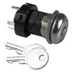 Key Switch, SPST, 12 A@ 125 V ac, 6 A@ 250 V ac 2-Way Flat-Key