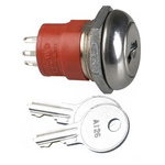 Key Switch, SPST, 4 A 2-Way Flat-Key