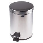RS PRO 5L Chrome Pedal Stainless Steel Waste Bin