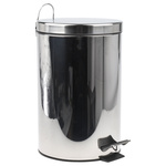 RS PRO 12L Chrome Pedal Stainless Steel Waste Bin