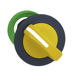 Schneider Electric Harmony XB5 Series 3 Position Selector Switch Head, 30mm Cutout, Yellow Handle