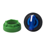 Schneider Electric Harmony XB5 Series 3 Position Selector Switch Head, 30mm Cutout, Blue Handle