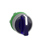 Schneider Electric Harmony XB5 Series 3 Position Selector Switch Head, 22mm Cutout, Blue Handle