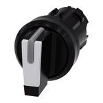 Siemens SIRIUS ACT Series 3 Position Selector Switch Head, 22mm Cutout, Black/White Handle