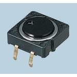 Black Button Tactile Switch, SPST 5 mA @ 12 V dc 0.8mm Snap-In