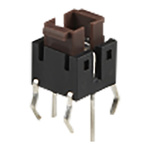 White Rectangular Tactile Switch, SPST 50 mA Through Hole