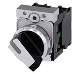 Siemens Short Handle Selector Switch - (SPDT) 22mm Cutout Diameter 2 Positions