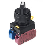 Idec Spring Return Selector Switch - (SPDT) 22mm Cutout Diameter, Illuminated 2 Positions