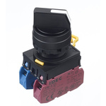 Idec Spring Return Selector Switch - (SPDT) 22mm Cutout Diameter, Illuminated 2 Positions