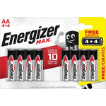 AA 4+4 MAX RS | Energizer MAX Alkaline AA Battery 1.5V