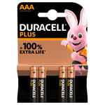 AAA +/PWR P4 RS | Duracell Plus Power Alkaline AAA Batteries 1.5V, 4 Pack