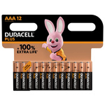 AAA +/PWR P12 RS | Duracell Plus Power Alkaline AAA Battery 1.5V, 12 Pack