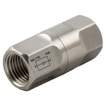 RS PRO 66061 Non Return Valve 1/8 in Female Inlet, 1/8in Tube Inlet, 1/8 in Female Outlet, 0.2 → 25bar