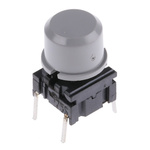 Grey Tact Switch, SPST 50 mA @ 24 V dc