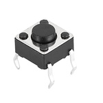 IP40 Black Button Tact Switch, SPST 0.05VA 9.5mm Through Hole