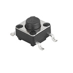 IP40 Black Button Tact Switch, SPST 0.05VA 4.3mm Surface Mount