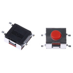 Red Button Tactile Switch 50 mA @ 12 V dc