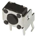 Black Button Tactile Switch, SPST 50 mA @ 12 V dc 0.6mm
