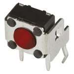 Red Button Tactile Switch, SPST 50 mA @ 12 V dc 1.3mm
