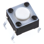 Black Button Tactile Switch, SPST 50 mA @ 24 V dc 0.7mm Surface Mount