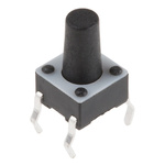 Black Button Tactile Switch, SPST 50 mA @ 24 V dc 5.9mm Surface Mount