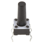 Black Button Tactile Switch, SPST 50 mA @ 24 V dc 9.4mm Surface Mount