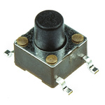 Black Button Tactile Switch, SPST 50 mA @ 12 V ac 3.4mm Surface Mount