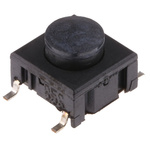 IP67 Black Button Tactile Switch, SPST 50 mA @ 24 V dc 2.9mm PCB
