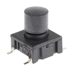 IP67 Black Button Tactile Switch, SPST 50 mA @ 24 V dc 6.9mm PCB