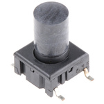 IP67 Black Button Tactile Switch, SPST 50 mA @ 24 V dc 9.9mm PCB