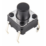 Plunger Tactile Switch, SPST 50 mA @ 24 V dc 3.6mm Through Hole
