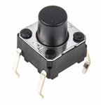 Plunger Tactile Switch, SPST 50 mA @ 24 V dc 3.6mm Through Hole