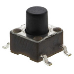Black Button Tactile Switch, SPST 50 mA @ 24 V dc 3.4mm Surface Mount