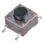 Black Button Tactile Switch, SPST 50 mA @ 24 V dc 1.4mm Surface Mount