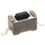 Black Button Tactile Switch, SPST 50 mA @ 24 V dc 1.07mm