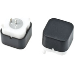 Black Cap Tactile Switch, SPST 30 mA @ 28 V dc 2mm